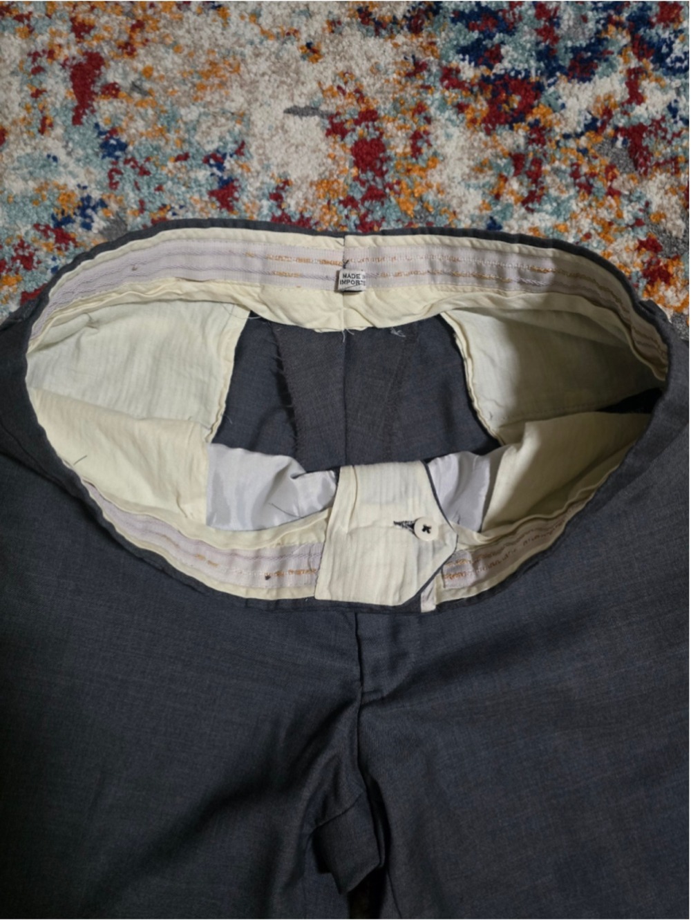 Zignone Super 110s Italian Wool Suit Trousers Gray Men's 36R USA Union Made - Picture 6 of 11